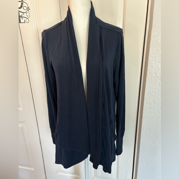 Athleta Sweaters - Athleta Modal Spandex blend Stretch Comfy Open Front Navy Cardigan Size Medium